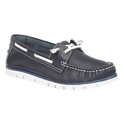 Navy leather 'Silverio' boat shoes